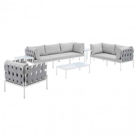 Harmony 8-Piece Sunbrella® Outdoor Patio Aluminum Seating Set