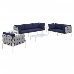 Harmony 8-Piece Sunbrella® Outdoor Patio Aluminum Seating Set