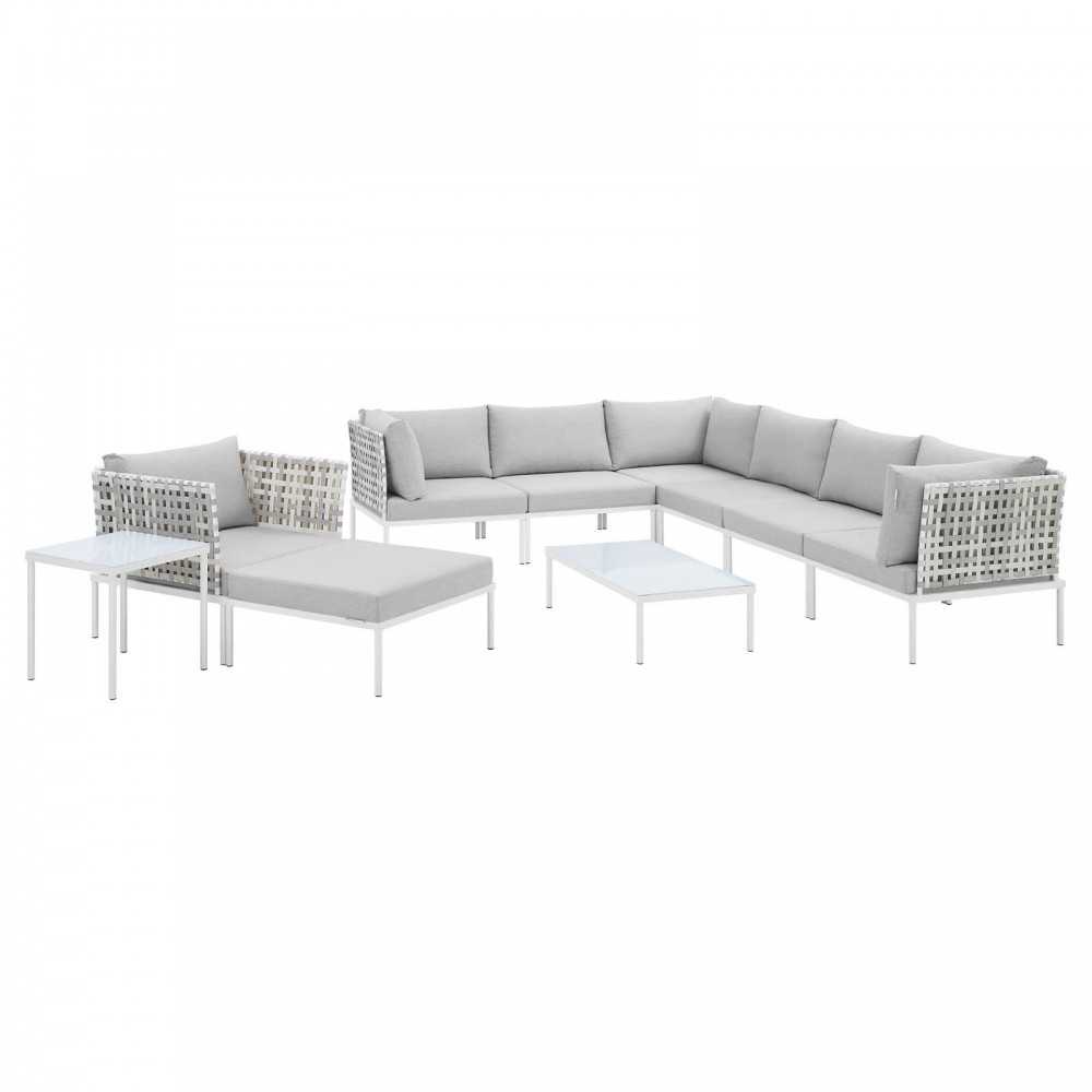 Harmony 10-Piece Sunbrella® Basket Weave Outdoor Patio Aluminum Sectional Sofa Set Harmony 10-Piece Sunbrella® Basket Weave Outdoor Patio Aluminum Sectional Sofa Set