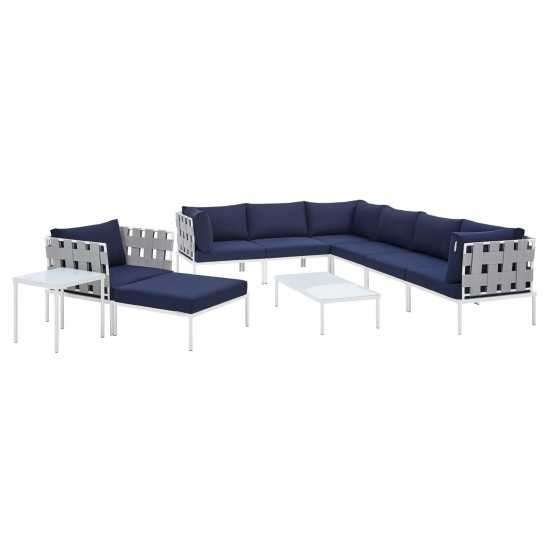 Harmony 10-Piece Sunbrella® Outdoor Patio Aluminum Sectional Sofa Set