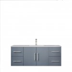 Geneva 48" Dark Grey Single Vanity, White Carrara Marble Top, White Square Sink and no Mirror