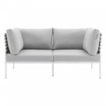 Harmony Sunbrella® Basket Weave Outdoor Patio Aluminum Loveseat