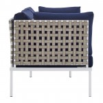 Harmony Sunbrella® Basket Weave Outdoor Patio Aluminum Loveseat