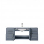 Geneva 48" Dark Grey Single Vanity, White Carrara Marble Top, White Square Sink and no Mirror