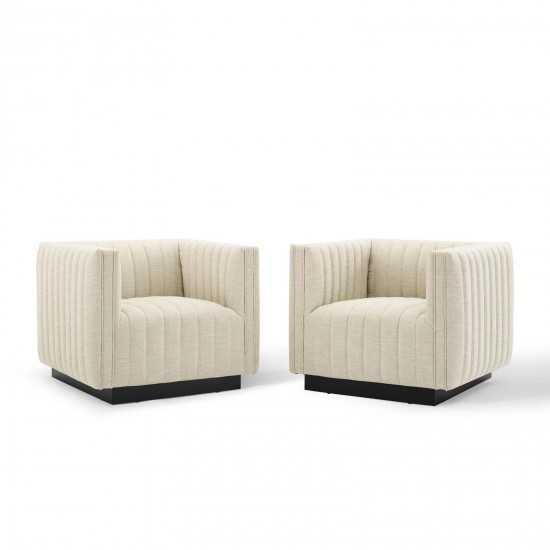 Conjure Tufted Armchair Upholstered Fabric Set of 2