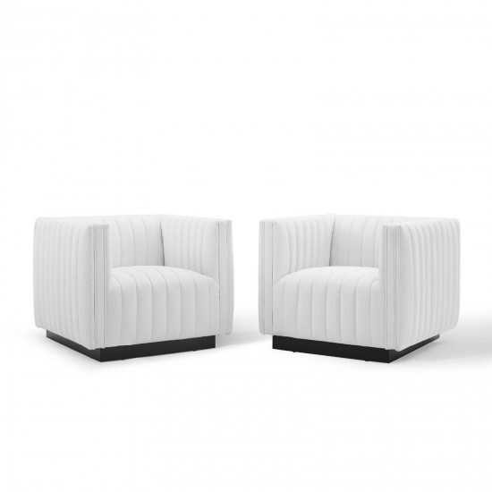 Conjure Tufted Armchair Upholstered Fabric Set of 2