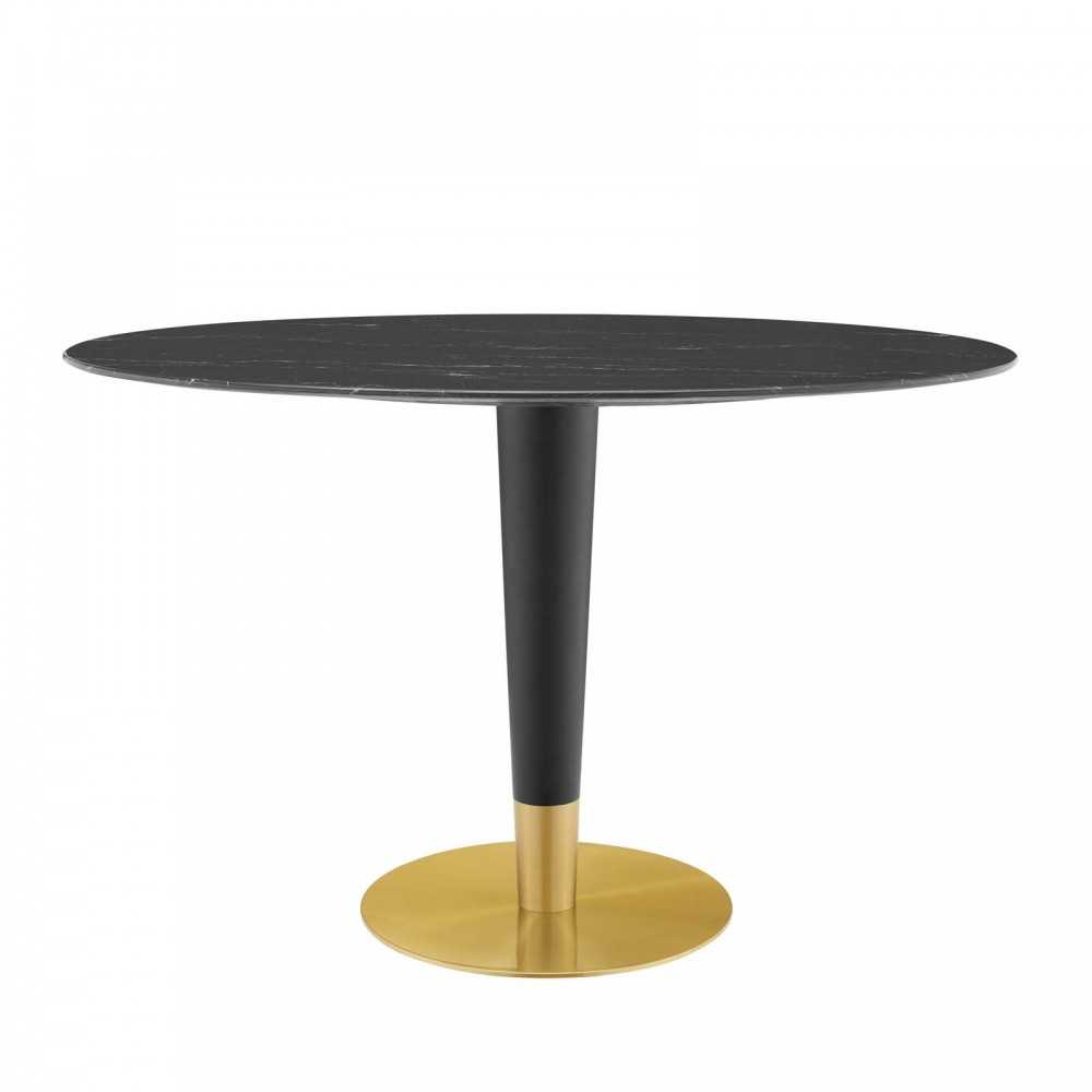 Zinque 48" Oval Artificial Marble Dining Table