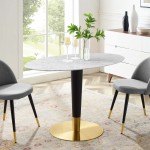 Zinque 48" Oval Artificial Marble Dining Table