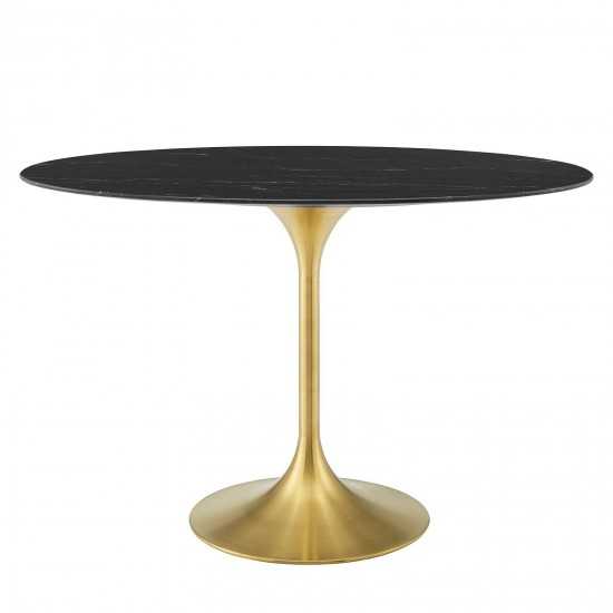 Lippa 48" Oval Artificial Marble Dining Table