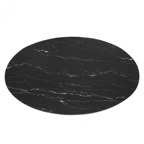 Lippa 48" Oval Artificial Marble Dining Table