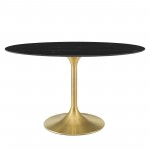 Lippa 54" Oval Artificial Marble Dining Table