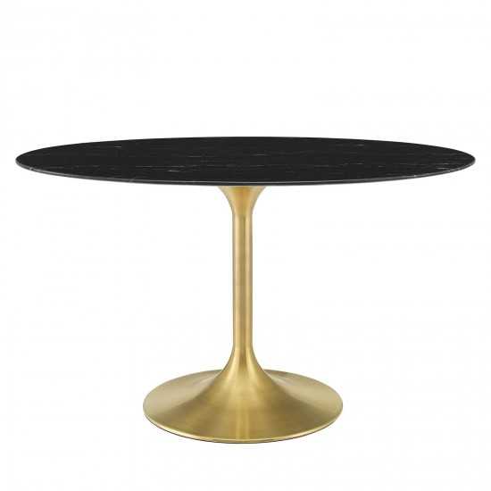 Lippa 54" Oval Artificial Marble Dining Table