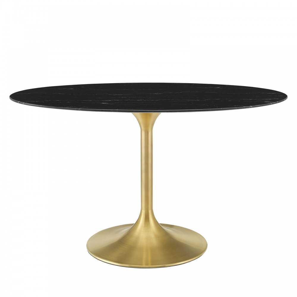 Lippa 54" Oval Artificial Marble Dining Table