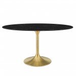 Lippa 60" Oval Artificial Marble Dining Table