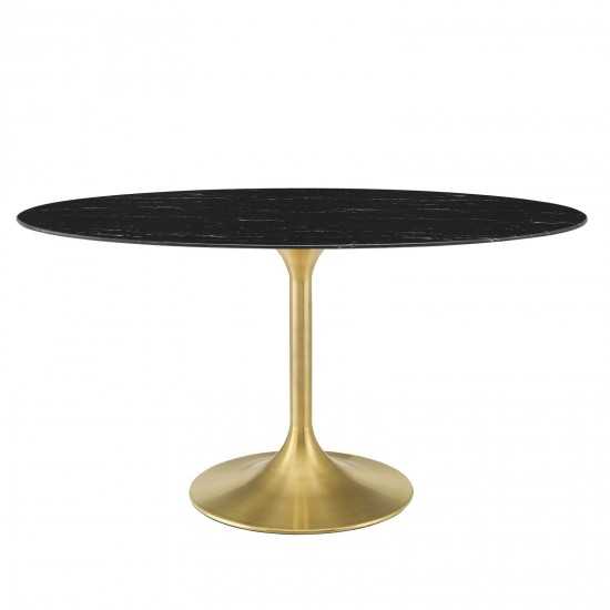 Lippa 60" Oval Artificial Marble Dining Table