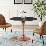 Lippa 42" Oval Artificial Marble Dining Table