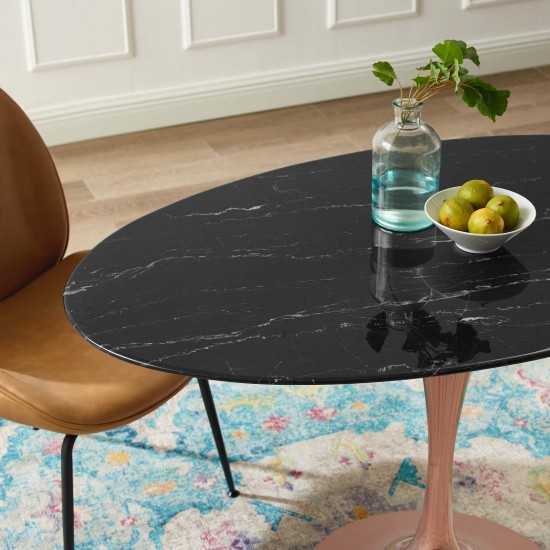 Lippa 48" Oval Artificial Marble Dining Table