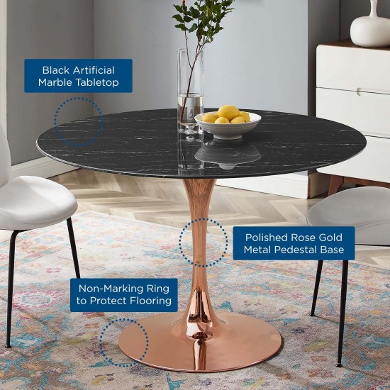Lippa 47" Artificial Marble Dining Table