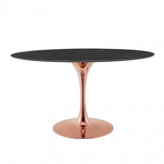 Lippa 54" Oval Artificial Marble Dining Table