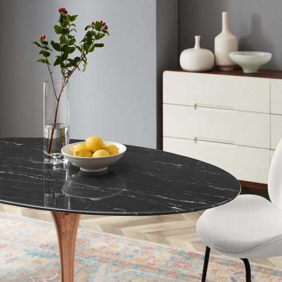 Lippa 54" Oval Artificial Marble Dining Table