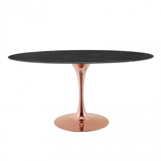 Lippa 60" Oval Artificial Marble Dining Table