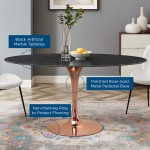 Lippa 60" Oval Artificial Marble Dining Table