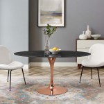 Lippa 60" Oval Artificial Marble Dining Table