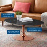 Lippa 42" Oval Artificial Marble Coffee Table