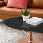 Lippa 42" Oval Artificial Marble Coffee Table