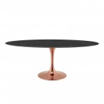 Lippa 78" Oval Artificial Marble Dining Table