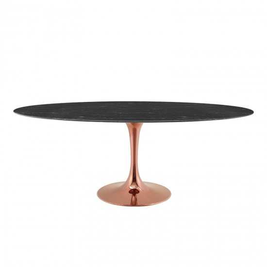 Lippa 78" Oval Artificial Marble Dining Table