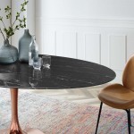 Lippa 78" Oval Artificial Marble Dining Table