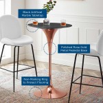 Lippa 28" Artificial Marble Bar Table