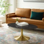 Lippa 42" Oval Artificial Marble Coffee Table