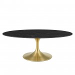 Lippa 48" Oval Artificial Marble Coffee Table