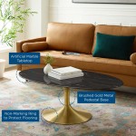 Lippa 48" Oval Artificial Marble Coffee Table