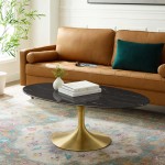 Lippa 48" Oval Artificial Marble Coffee Table