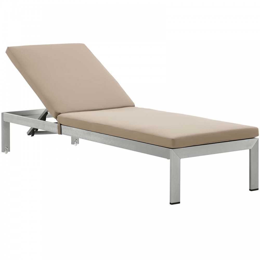 Shore Outdoor Patio Aluminum Chaise with Cushions Shore Outdoor Patio Aluminum Chaise with Cushions