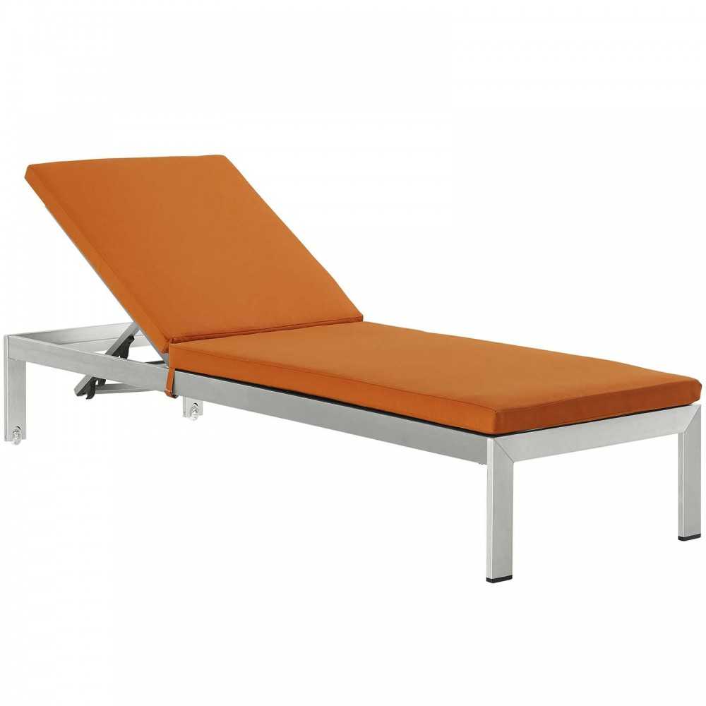 Shore Outdoor Patio Aluminum Chaise with Cushions Shore Outdoor Patio Aluminum Chaise with Cushions