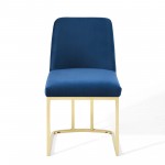 Amplify Sled Base Performance Velvet Dining Chairs - Set of 2