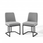 Amplify Sled Base Upholstered Fabric Dining Chairs - Set of 2