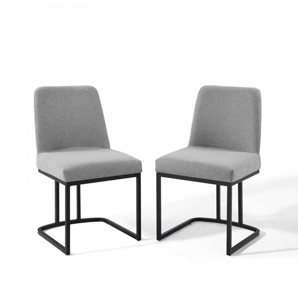 Amplify Sled Base Upholstered Fabric Dining Chairs - Set of 2