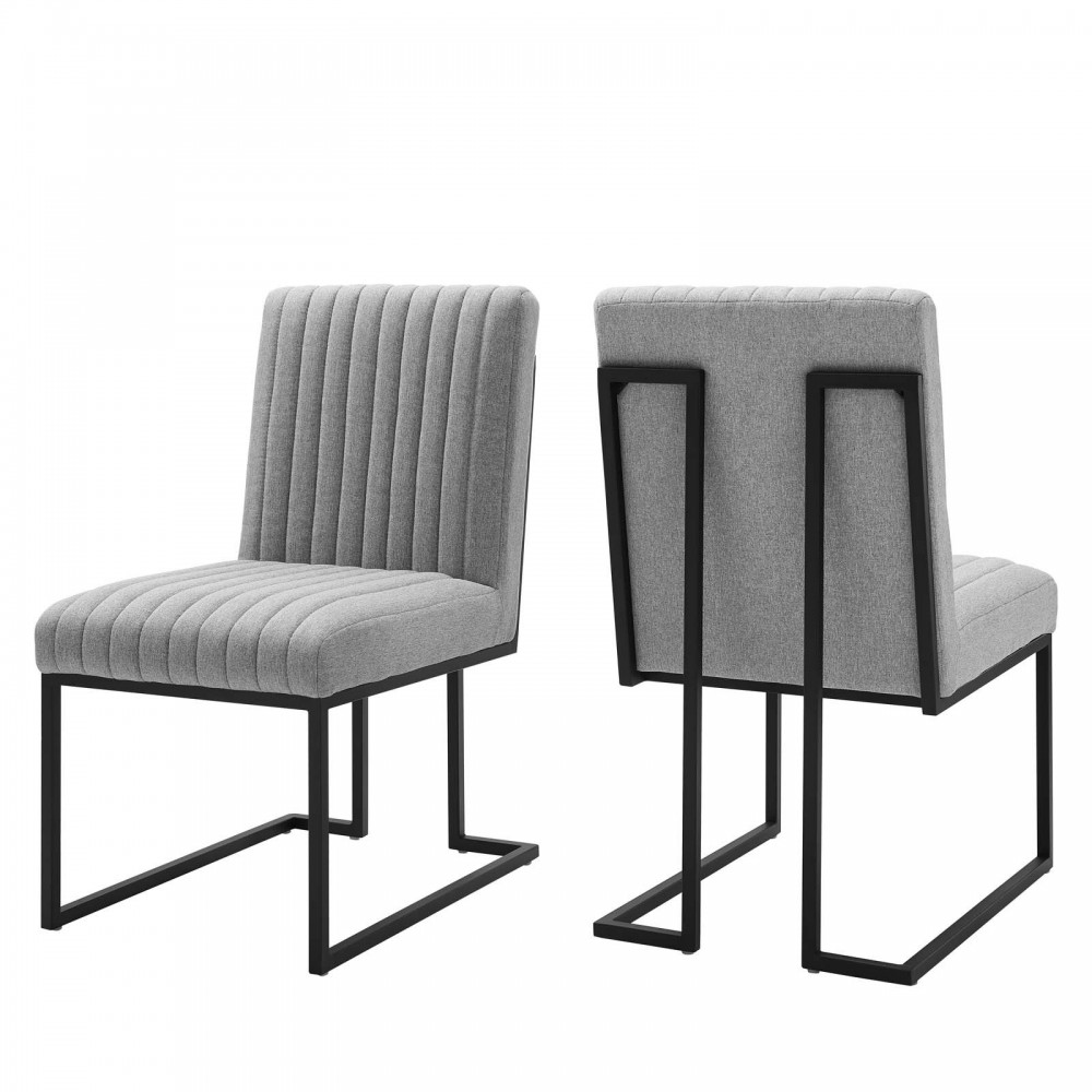 Indulge Channel Tufted Fabric Dining Chairs - Set of 2 Indulge Channel Tufted Fabric Dining Chairs - Set of 2