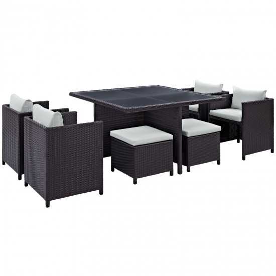 Inverse 9 Piece Outdoor Patio Dining Set