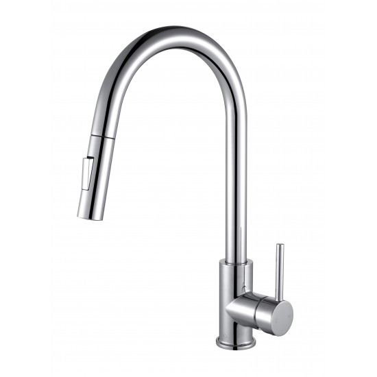 Olivi Brass Kitchen Faucet w/ Pull Out Sprayer - Chrome