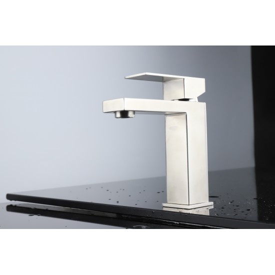Monte Stainless Steel Single Hole Bathroom Faucet - Gun Metal