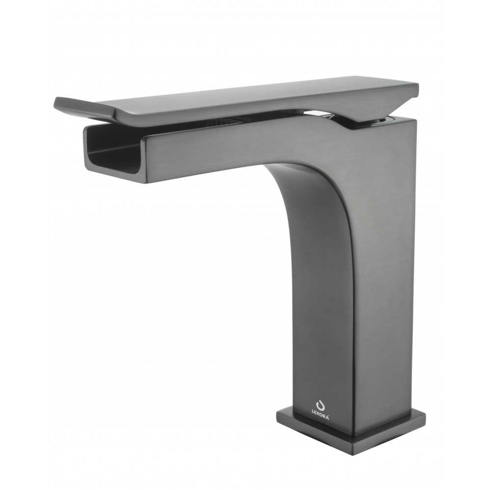 Balzani Brass Single Hole Waterfall Bathroom Faucet - Gun Metal Balzani Brass Single Hole Waterfall Bathroom Faucet - Gun Metal