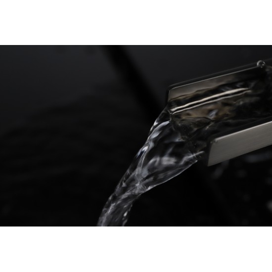 Balzani Brass Single Hole Waterfall Bathroom Faucet - Gun Metal