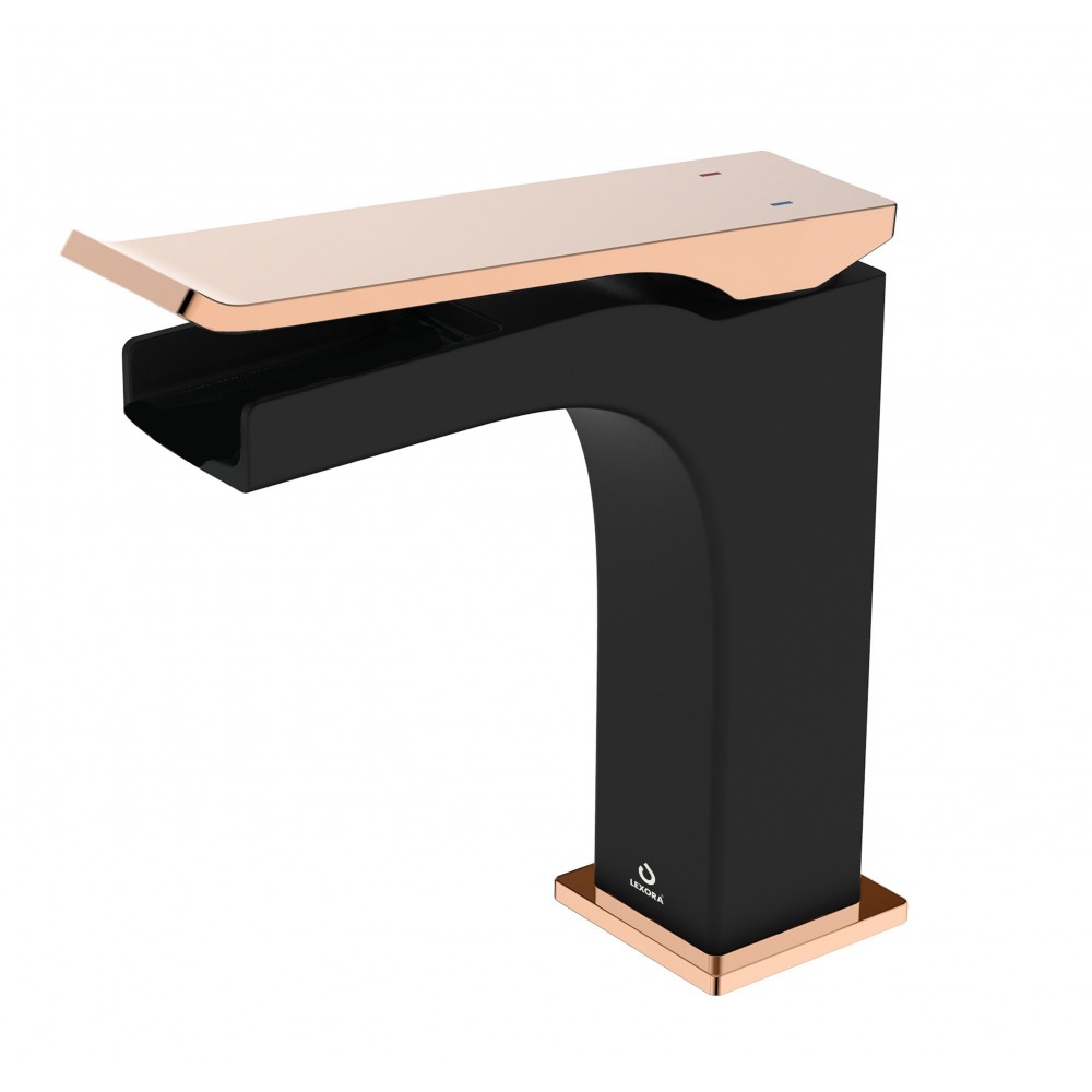 Balzani Brass Single Hole Waterfall Bathroom Faucet - Black/Gold