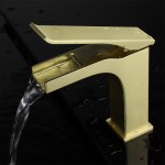 Balzani Brass Single Hole Waterfall Bathroom Faucet - Brushed Brass
